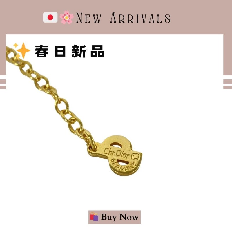 🛍️🎁 26 🔥 4月新品【預訂】💖 🔥💖 ✨Christian Dior CD 金色水鑽頸鏈 Necklace Dior 閃石頸鏈 Dior 頸鏈-3