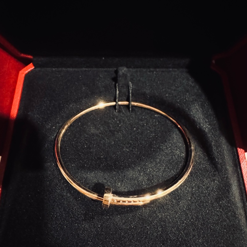 【2025年保卡】Cartier Juste un Clou 小型款窄版釘子手環 18K玫瑰金 17號-2