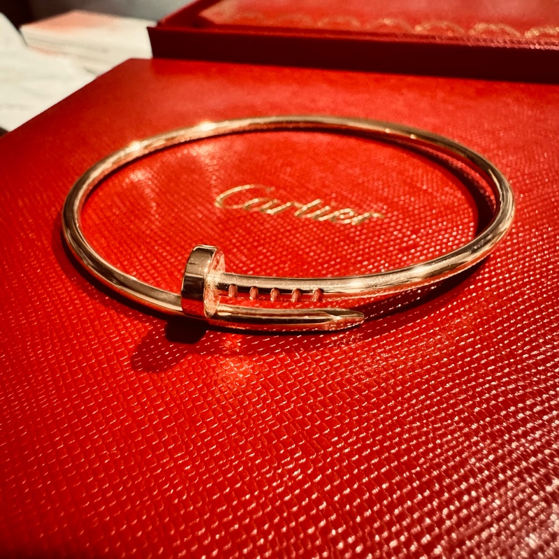 【2025年保卡】Cartier Juste un Clou 小型款窄版釘子手環 18K玫瑰金 17號-3