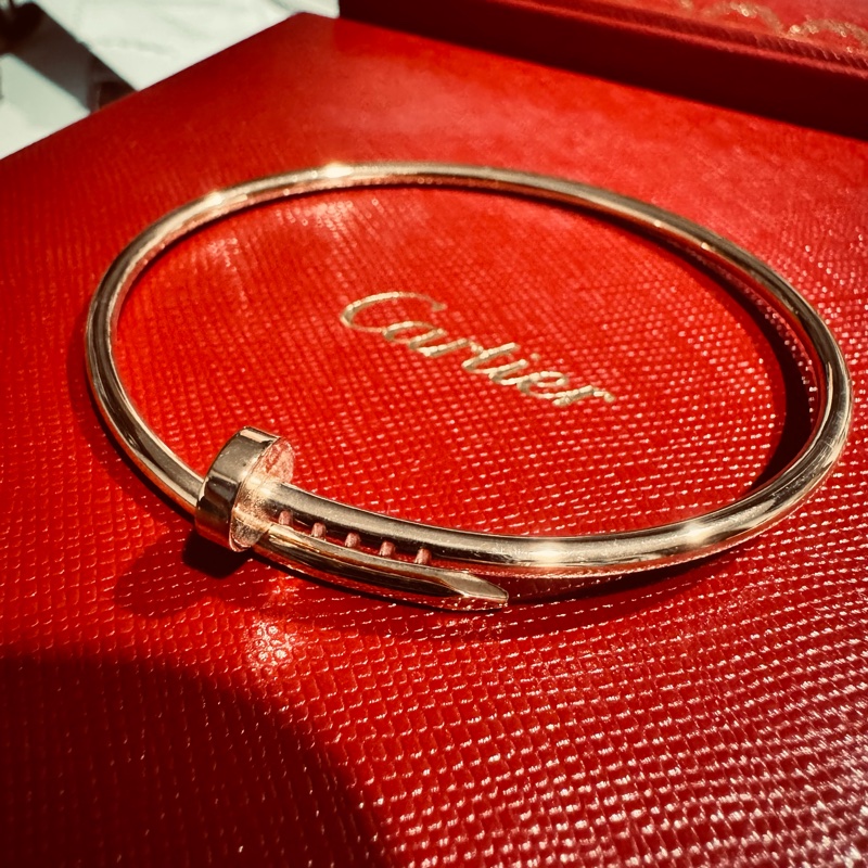【2025年保卡】Cartier Juste un Clou 小型款窄版釘子手環 18K玫瑰金 17號-4
