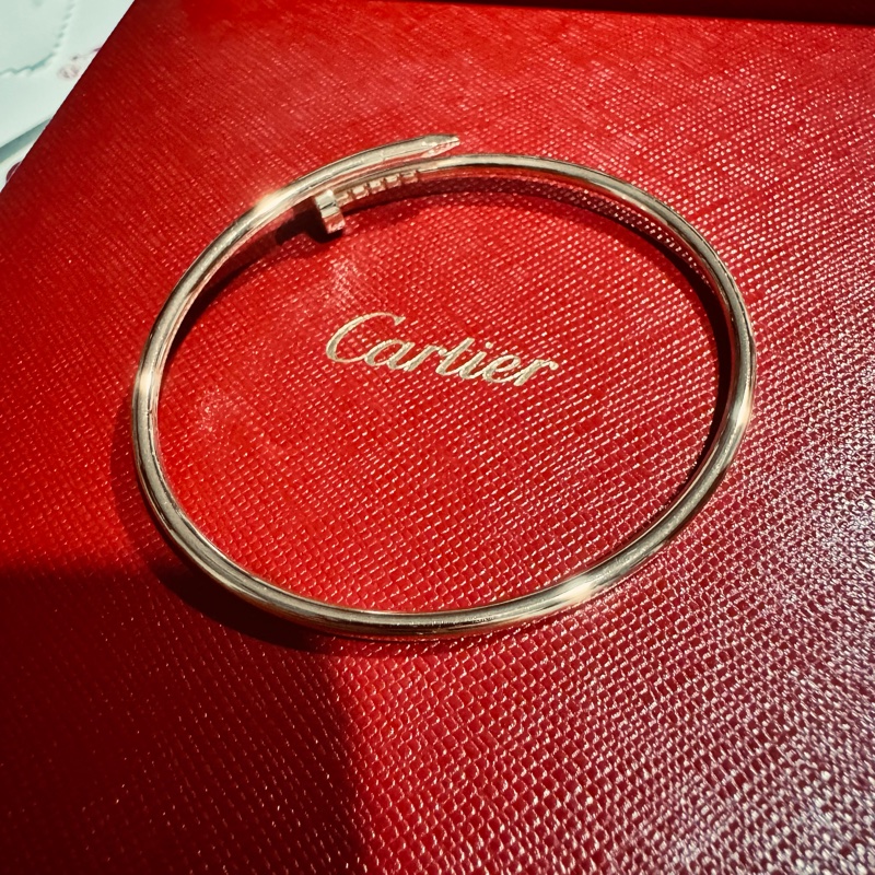 【2025年保卡】Cartier Juste un Clou 小型款窄版釘子手環 18K玫瑰金 17號-6