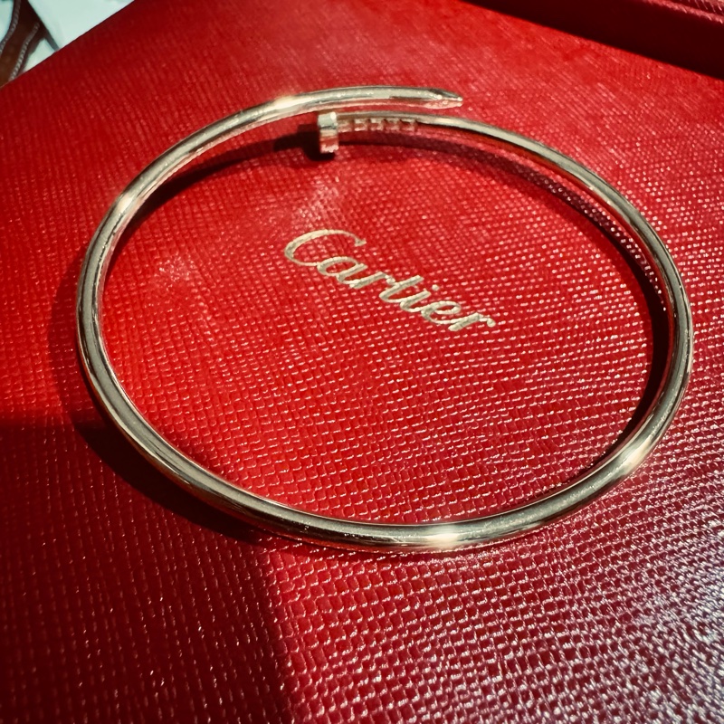 【2025年保卡】Cartier Juste un Clou 小型款窄版釘子手環 18K玫瑰金 17號-7