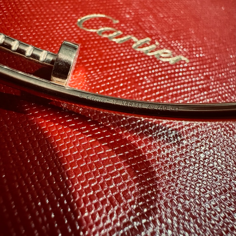 【2025年保卡】Cartier Juste un Clou 小型款窄版釘子手環 18K玫瑰金 17號-8