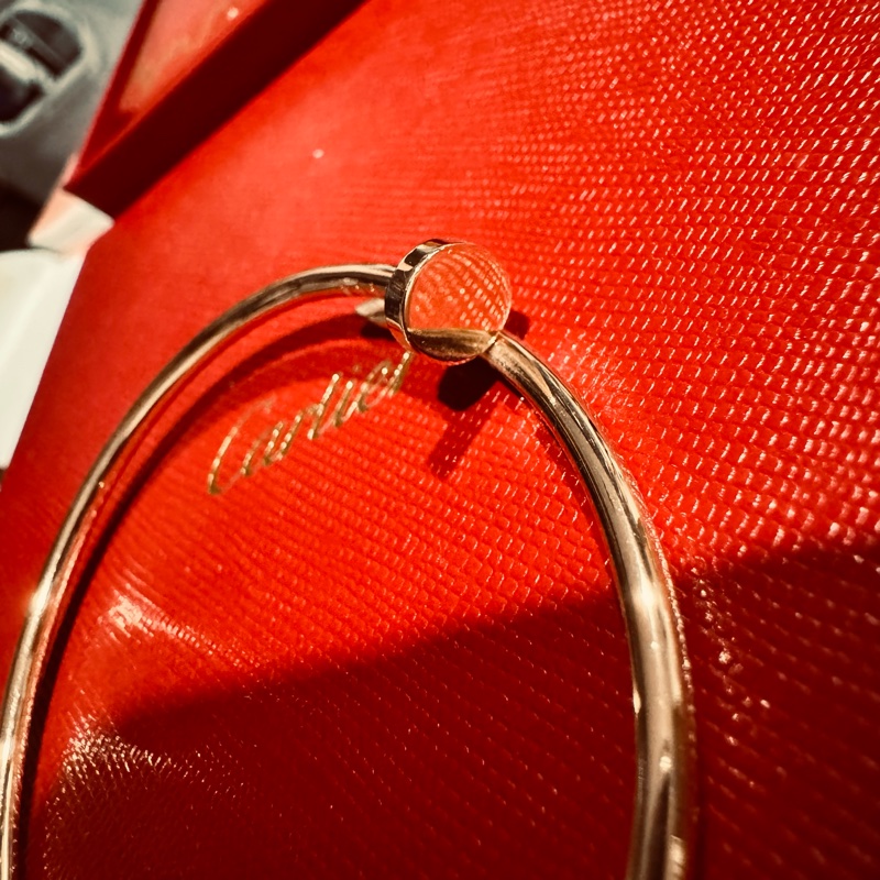 【2025年保卡】Cartier Juste un Clou 小型款窄版釘子手環 18K玫瑰金 17號-10