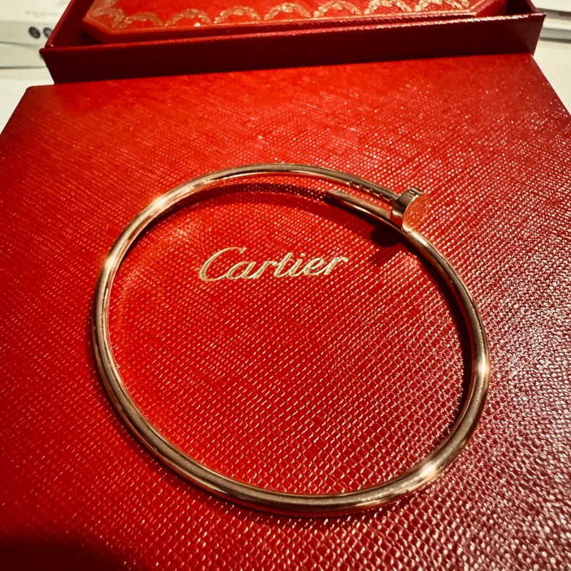 【2025年保卡】Cartier Juste un Clou 小型款窄版釘子手環 18K玫瑰金 17號-11