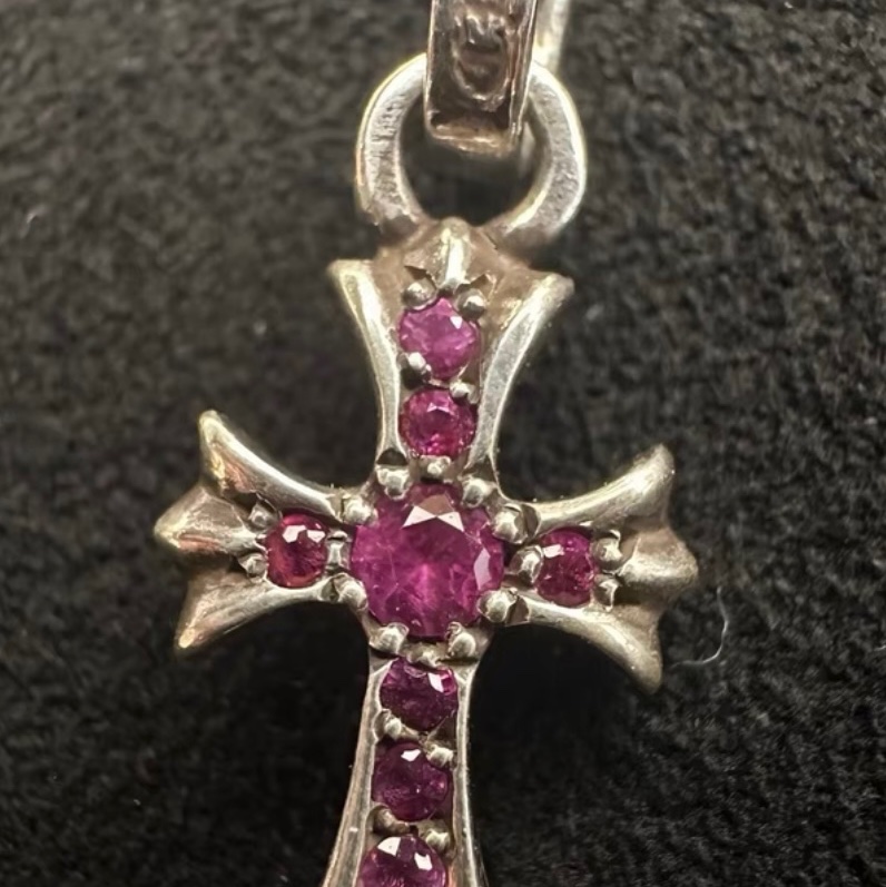 Chrome hearts 925銀粉寶石 baby fat 十字架 bbf-1