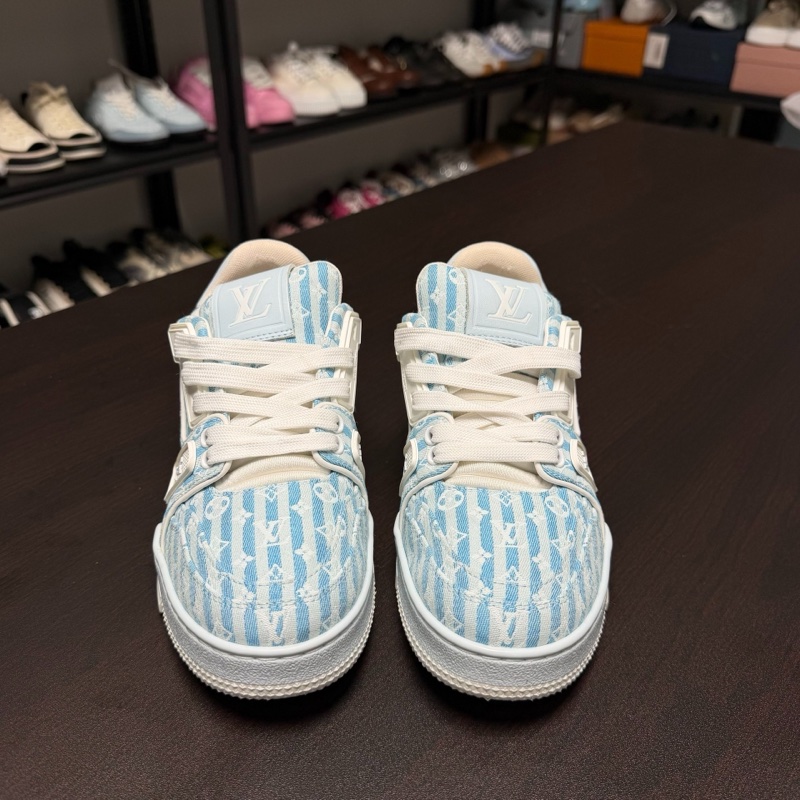 Louis Vuitton路易威登 trainer 白藍條紋 板鞋 女款 36碼-1