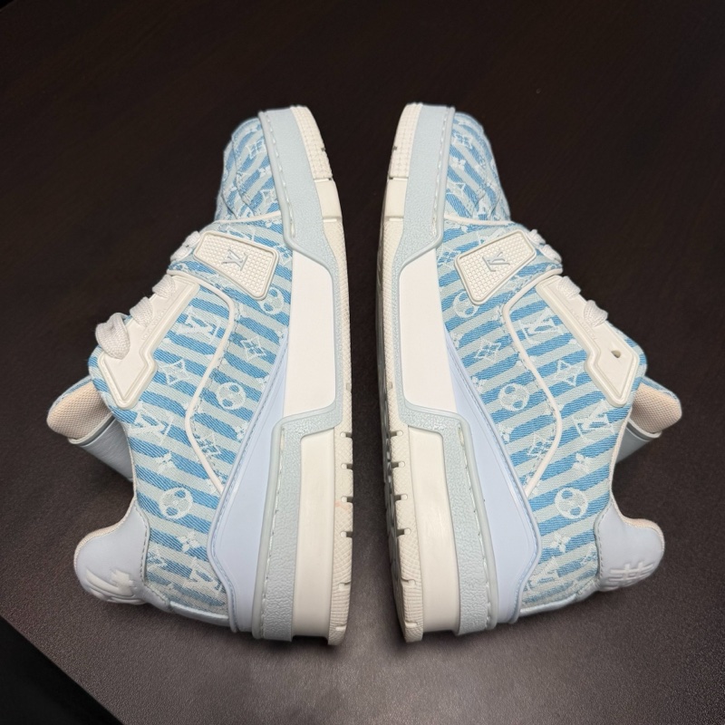 Louis Vuitton路易威登 trainer 白藍條紋 板鞋 女款 36碼-4