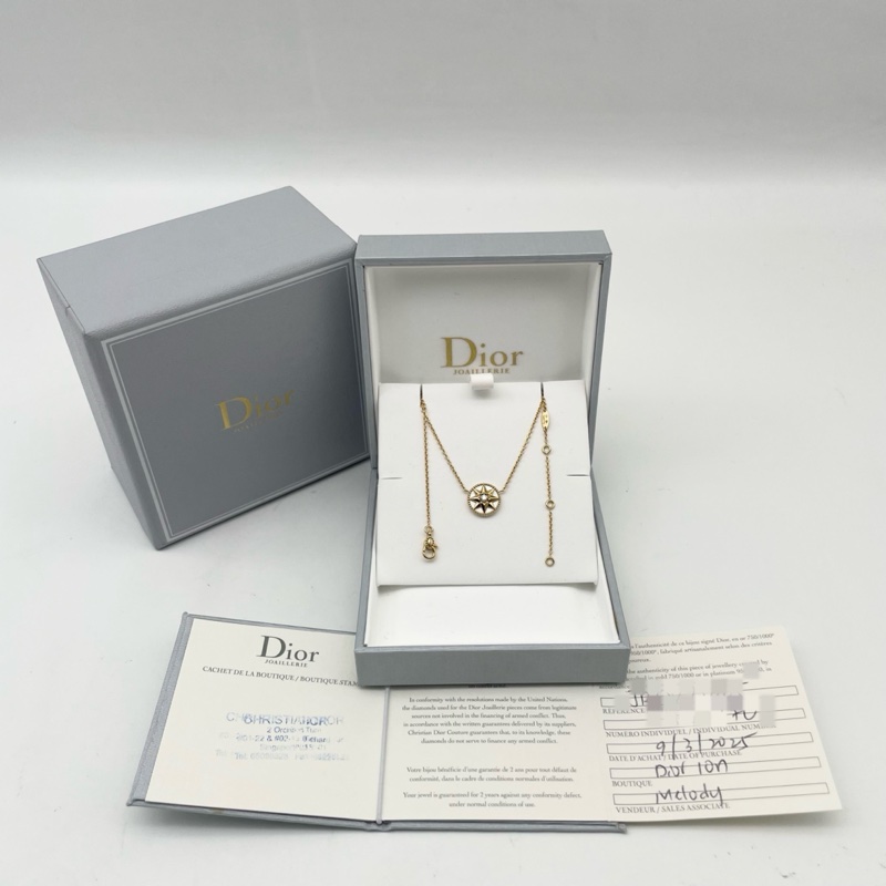 dior迪奧八芒星白貝母羅盤項鍊 Rose des Vents系列項鍊-0