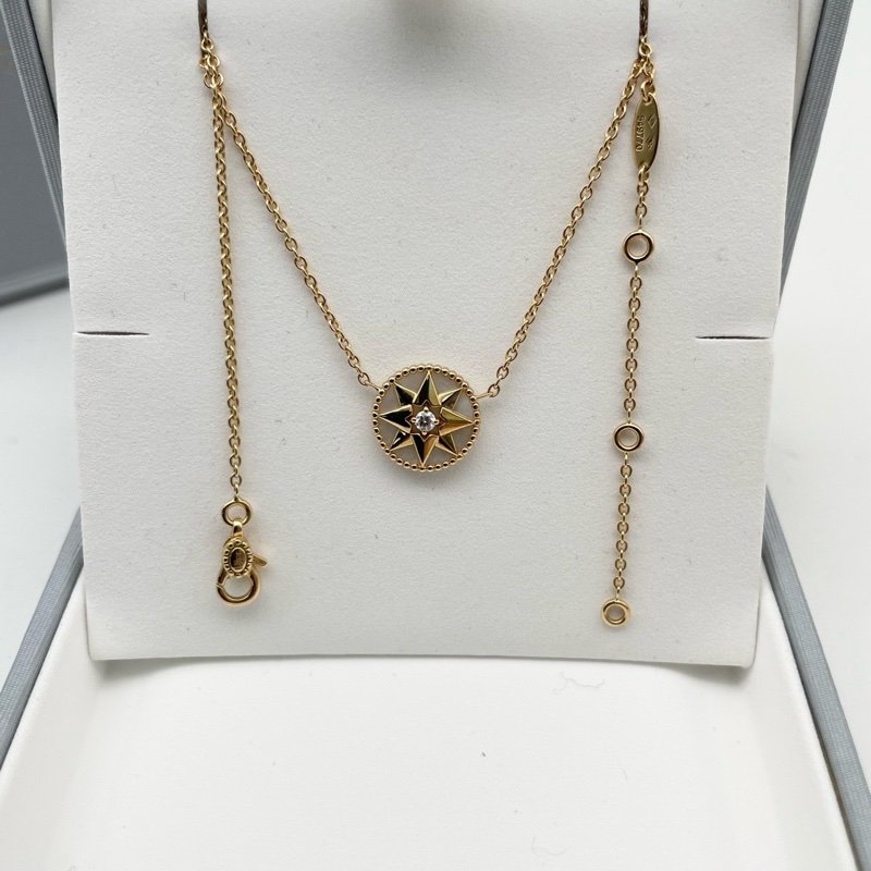 dior迪奧八芒星白貝母羅盤項鍊 Rose des Vents系列項鍊-1