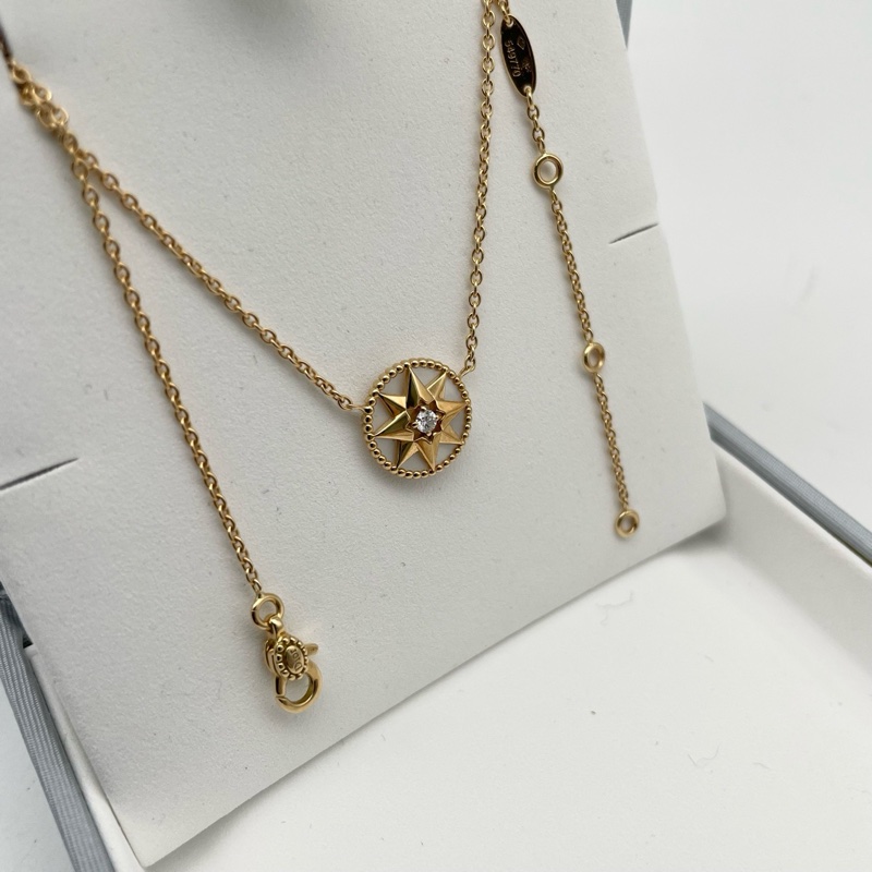 dior迪奧八芒星白貝母羅盤項鍊 Rose des Vents系列項鍊-3