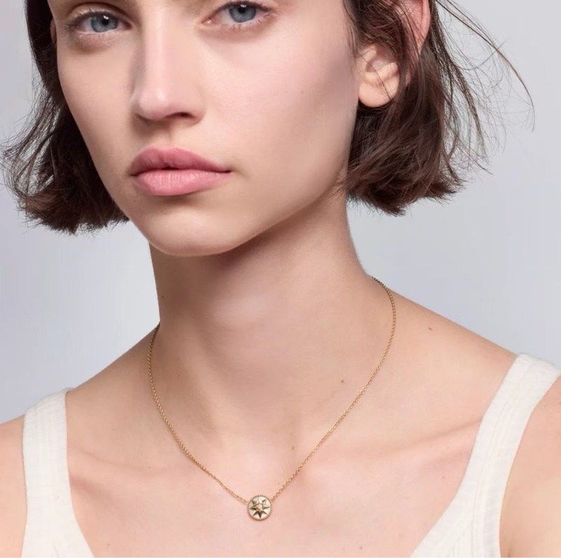 dior迪奧八芒星白貝母羅盤項鍊 Rose des Vents系列項鍊-6