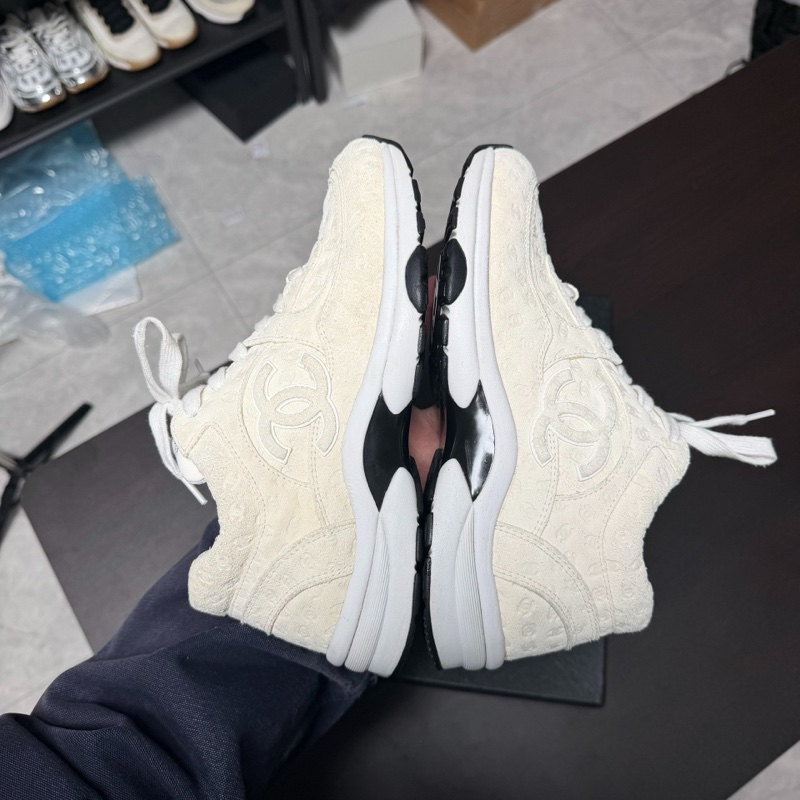 香奈兒Chanel 米色滿印logo熊貓運動鞋 38碼-4