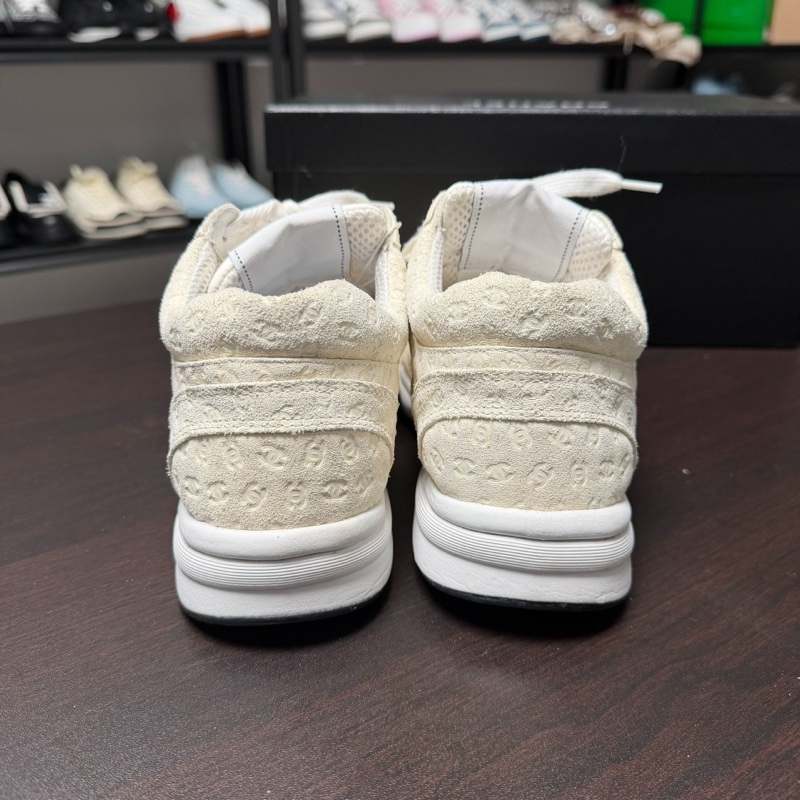 香奈兒Chanel 米色滿印logo熊貓運動鞋 38碼-5