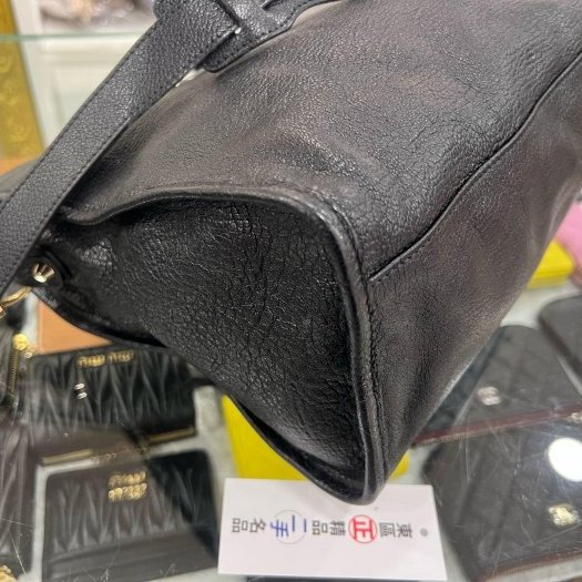 東區正精品㊣BALENCIAGA 115748 CITY 巴黎世家黑色山羊皮金邊金釦機車包肩背包手提包 RZ6365-3