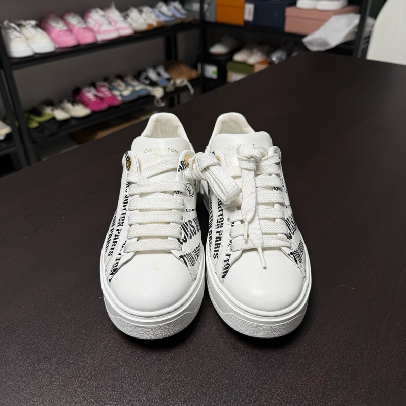 LV路易威登 Time Out彈幕滿印厚底小白鞋 35.5碼-1