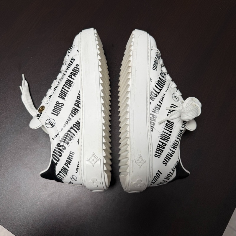 LV路易威登 Time Out彈幕滿印厚底小白鞋 35.5碼-4