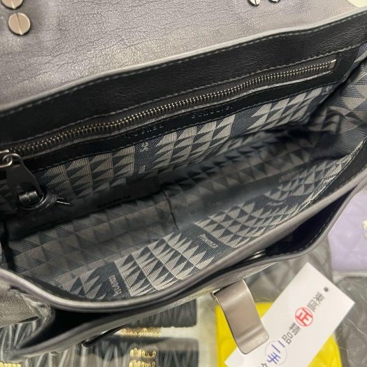 東區正精品㊣Proenza Schouler PS1 Tiny 黑色全皮銀釦釦式翻蓋手提包斜背包兩用包 RZ6378-10