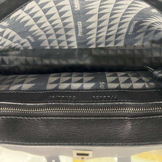 東區正精品㊣Proenza Schouler PS1 Tiny 黑色全皮銀釦釦式翻蓋手提包斜背包兩用包 RZ6378-11