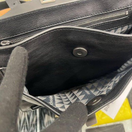 東區正精品㊣Proenza Schouler PS1 Tiny 黑色全皮銀釦釦式翻蓋手提包斜背包兩用包 RZ6378-13