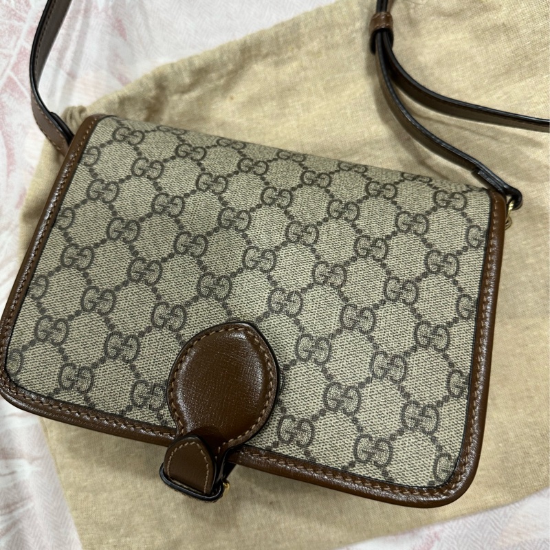 Gucci Retro 老花 風琴郵差包-6
