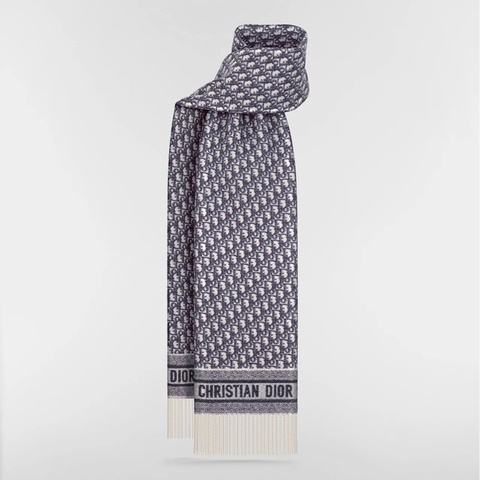 Dior 經典雙面 Oblique 老花羊毛圍巾 🧣