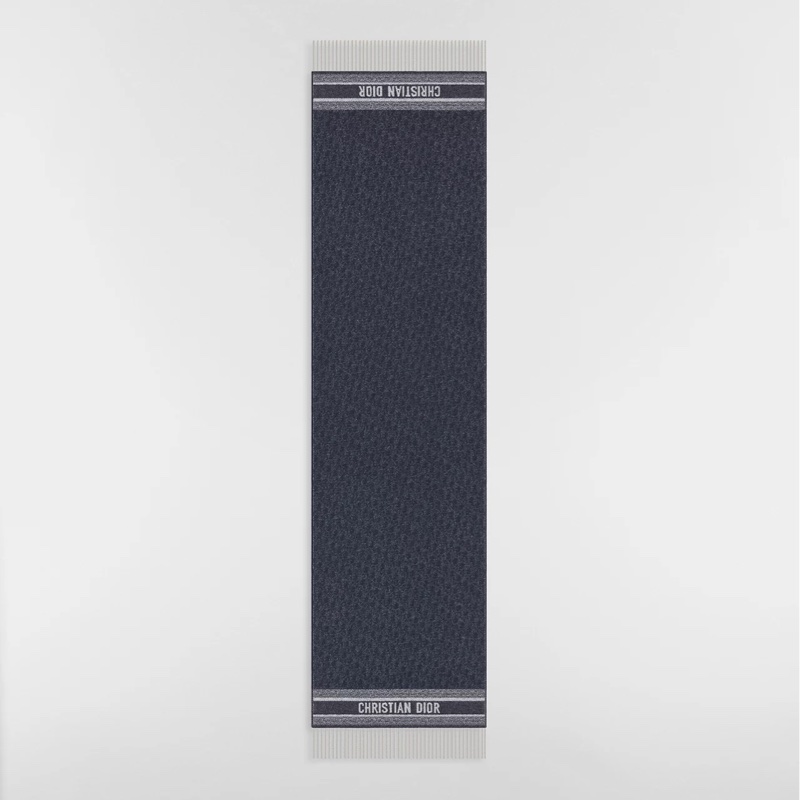 Dior 經典雙面 Oblique 老花羊毛圍巾 🧣-3