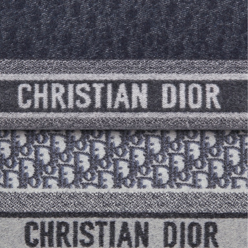 Dior 經典雙面 Oblique 老花羊毛圍巾 🧣-4