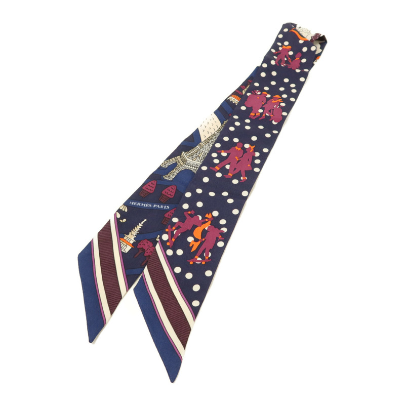 HERMES 絲質Twilly絲巾-1