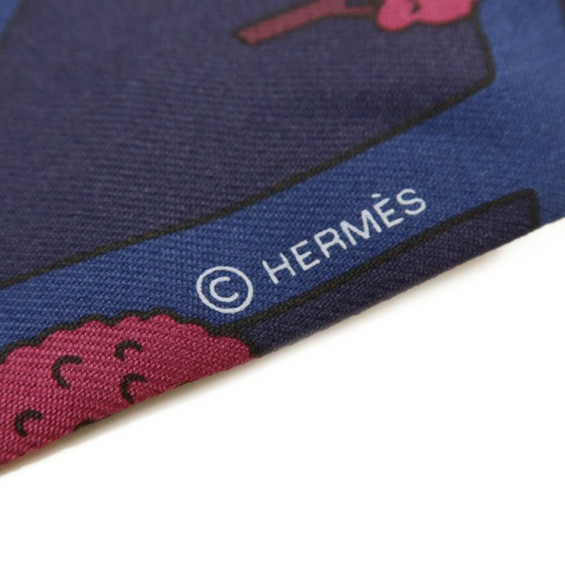 HERMES 絲質Twilly絲巾-5