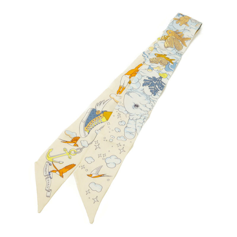 HERMES 絲質Twilly絲巾-1