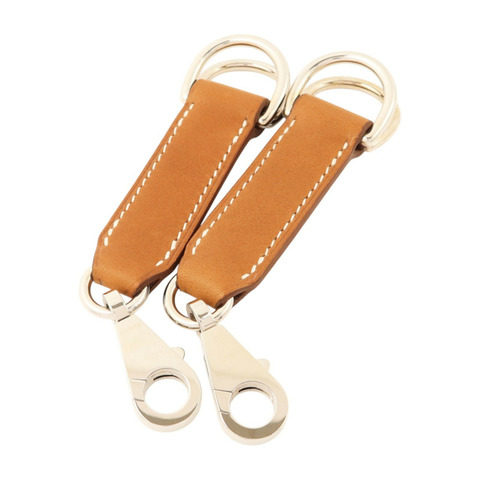 HERMES Barenia皮革Attache Soie Strap銀扣帶子Gold