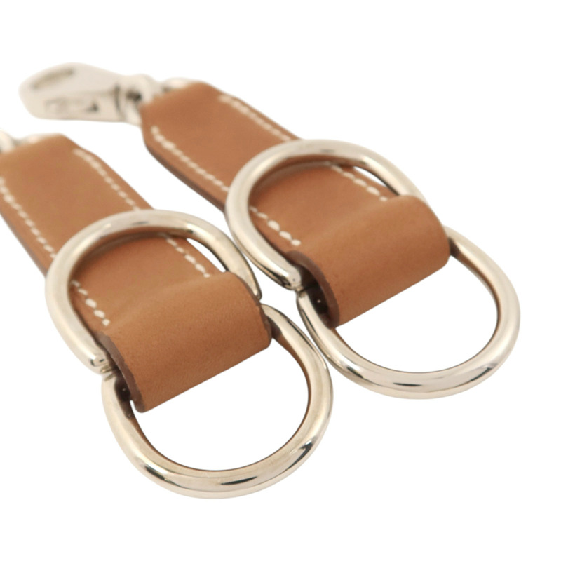 HERMES Barenia皮革Attache Soie Strap銀扣帶子Gold-4