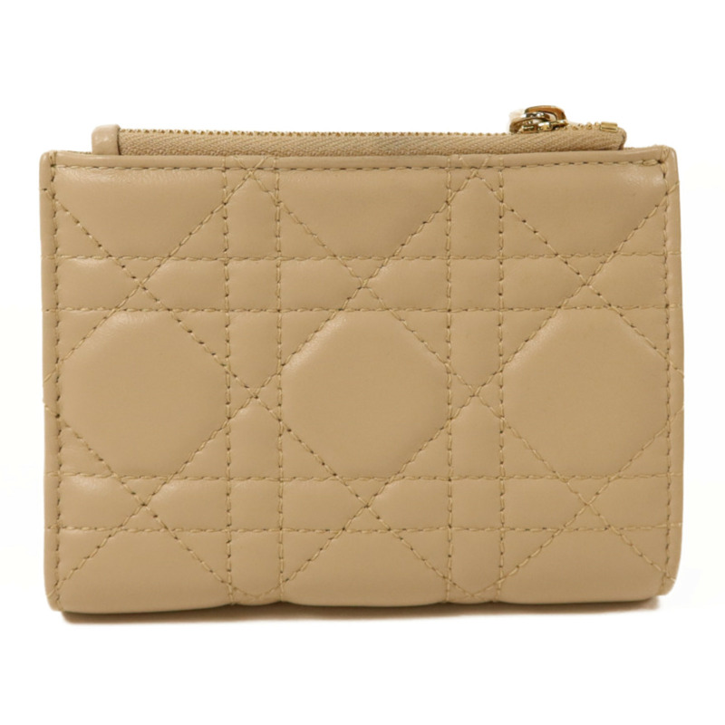 Dior 牛皮皮革Lady Dior Dahlia Wallet金扣錢包-1