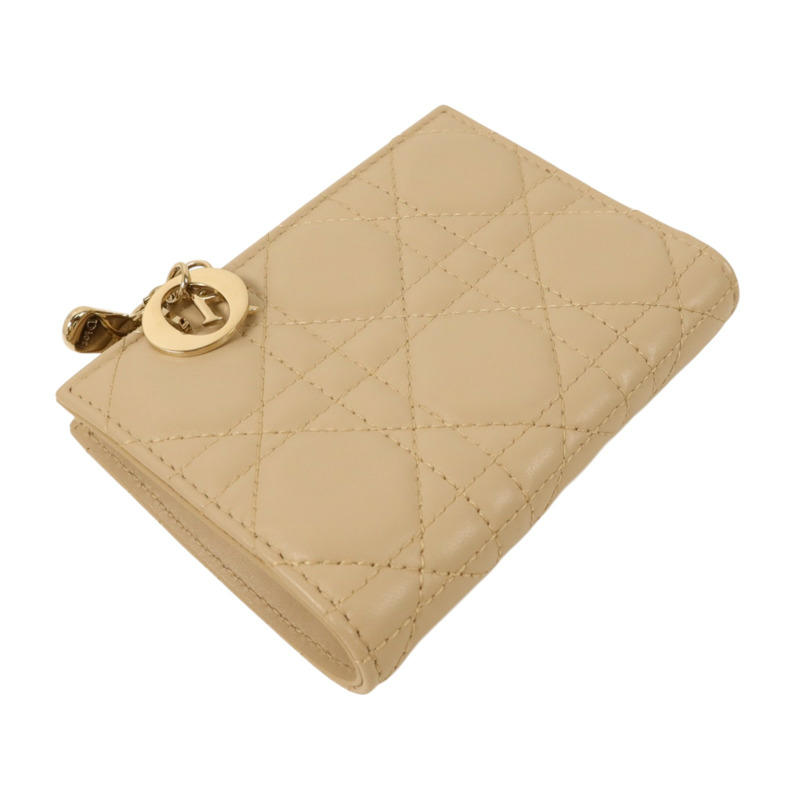 Dior 牛皮皮革Lady Dior Dahlia Wallet金扣錢包-3