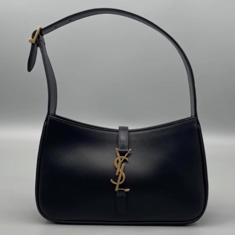 🥃SAINT LAURENT YSL聖羅蘭黑金HOBO腋下包手提單肩-10