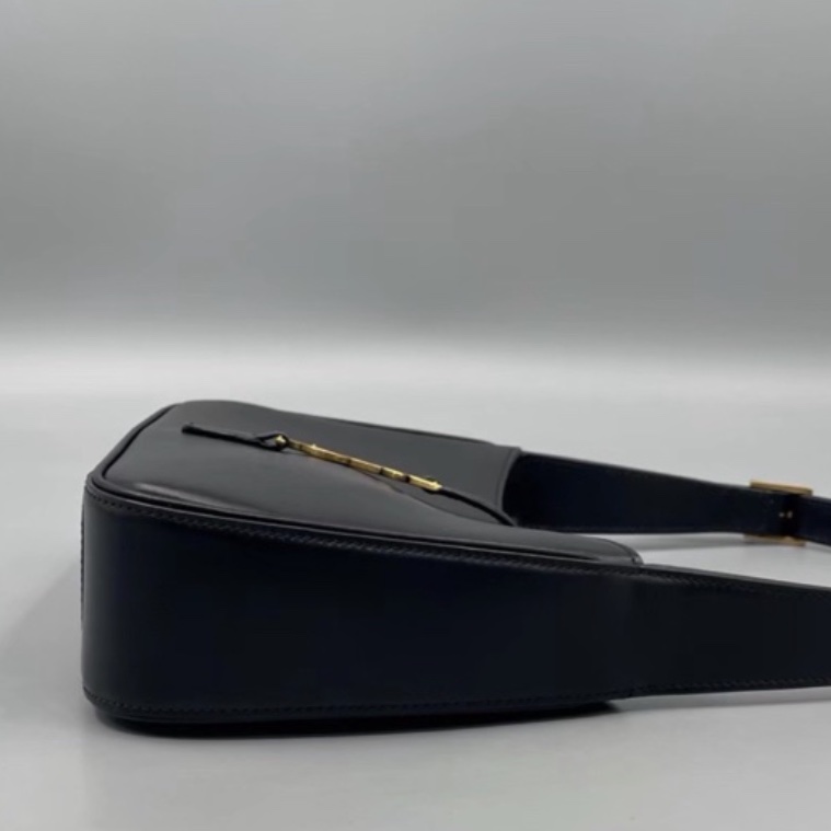 🥃SAINT LAURENT YSL聖羅蘭黑金HOBO腋下包手提單肩-14