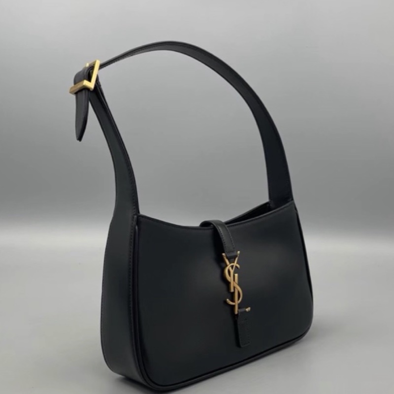 🥃SAINT LAURENT YSL聖羅蘭黑金HOBO腋下包手提單肩-15