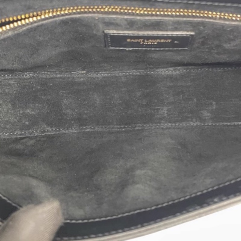 🥃SAINT LAURENT YSL聖羅蘭黑金HOBO腋下包手提單肩-17