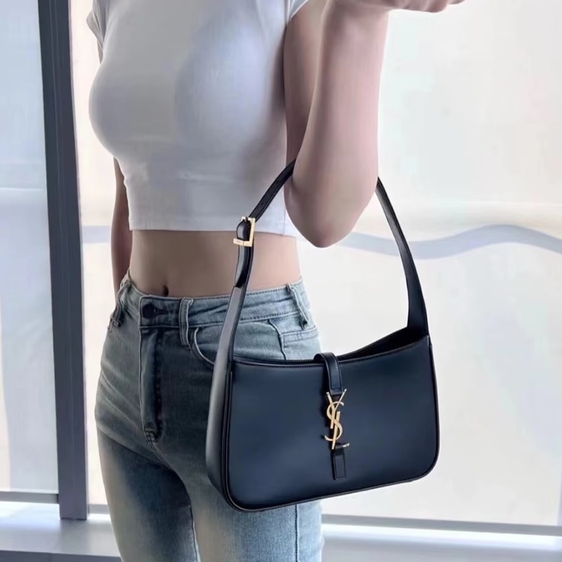 🥃SAINT LAURENT YSL聖羅蘭黑金HOBO腋下包手提單肩-24