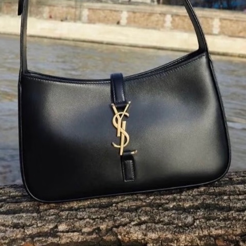 🥃SAINT LAURENT YSL聖羅蘭黑金HOBO腋下包手提單肩-31