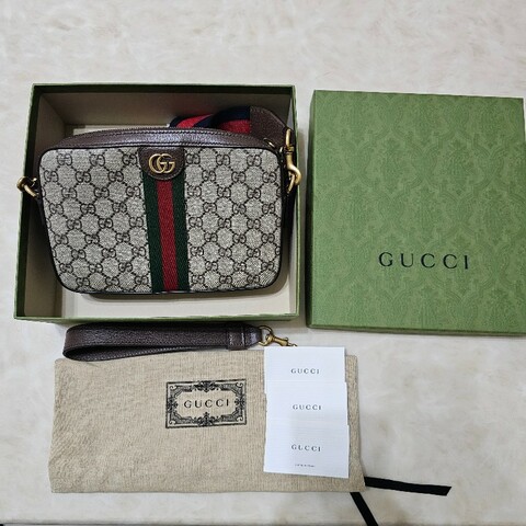 gucci  側背包 95新 棕老花 699439