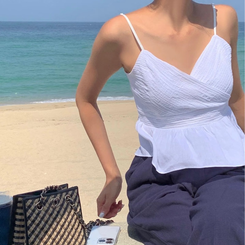 全新CHANEL 香奈兒 經典雙C LOGO 編織拉菲草水桶包 斜背包少見特殊款-2