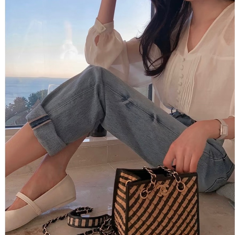 全新CHANEL 香奈兒 經典雙C LOGO 編織拉菲草水桶包 斜背包少見特殊款-4