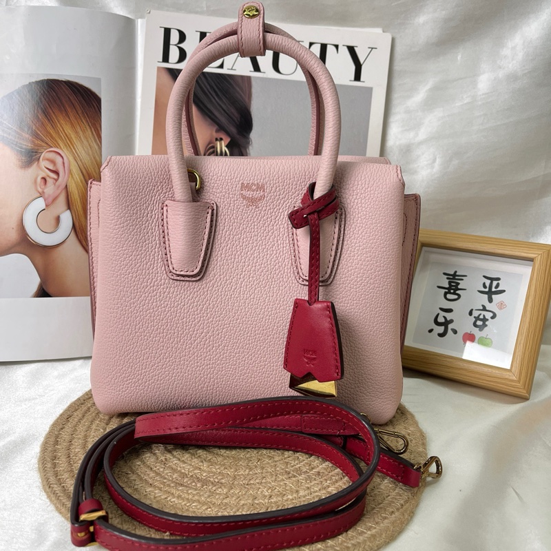 MCM milla米拉小號粉色手提包-2