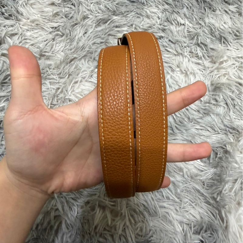 愛馬仕皮帶棕色-1