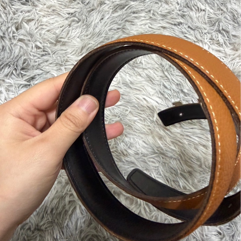 愛馬仕皮帶棕色-2