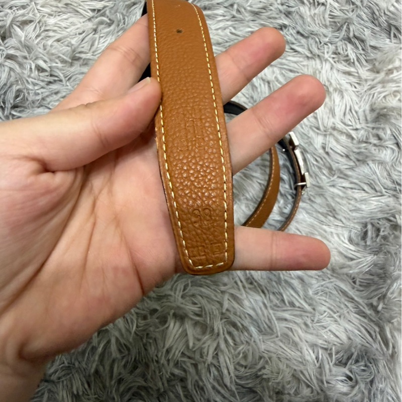 愛馬仕皮帶棕色-3