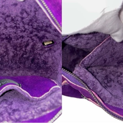 「JL精品代購」9新 Chanel紫色羊羔毛8個logo小斜挎包-10