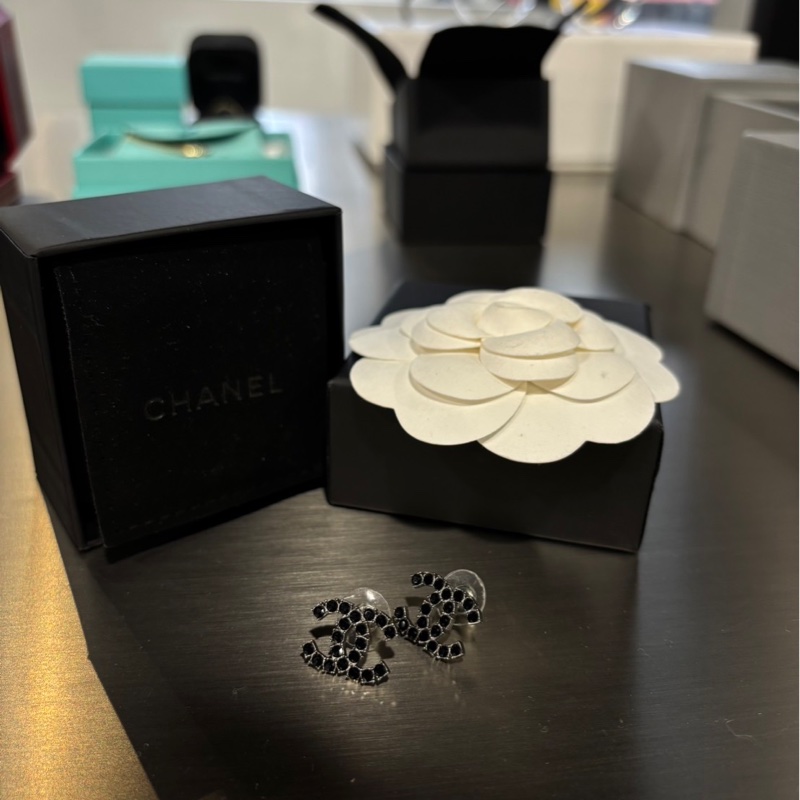 近全新🌟Chanel 黑鑽耳釘|Classic Trend CT精品|台北東區實體-0
